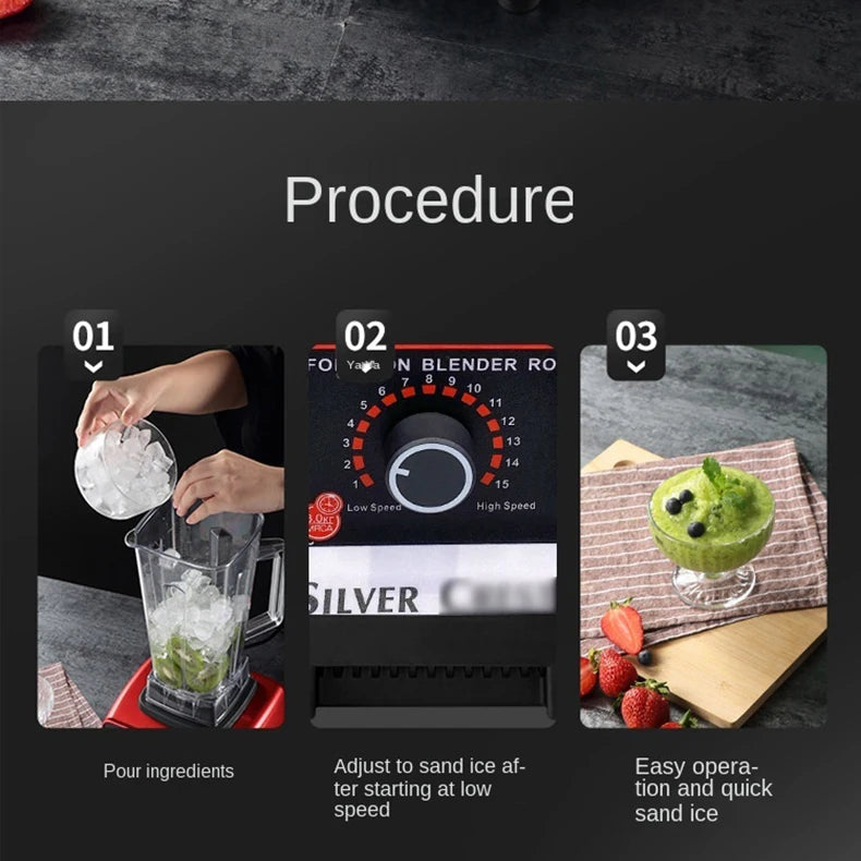 THANKSHARE 3000W Heavy Duty Commercial Grade Blender 6 Blades Mixer Juicer Fruit Food Processor Ice Smoothies BPA Free 2L Jar