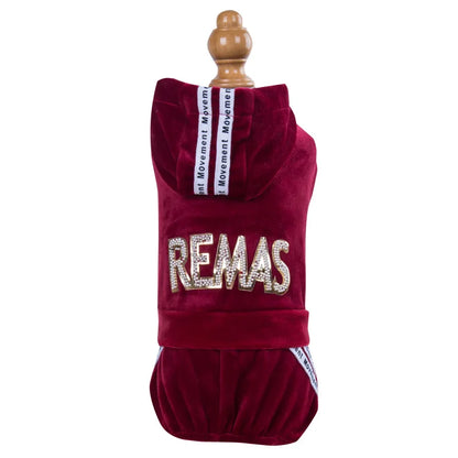 Dog Pet Sports Clothes Apparel Golden Velvet Dog Cat Jumpsuit Dog Pet Winter&Autumn Coat Classic Pet Puppy Cat Apparel 5 sizes