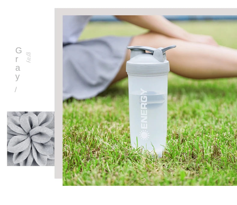 Portable Shaker Bottle with Stirring Ball, Perfect for Protein Shakes and Pre-Workout, Water Bottles without BPA, 500 ml, 700ml