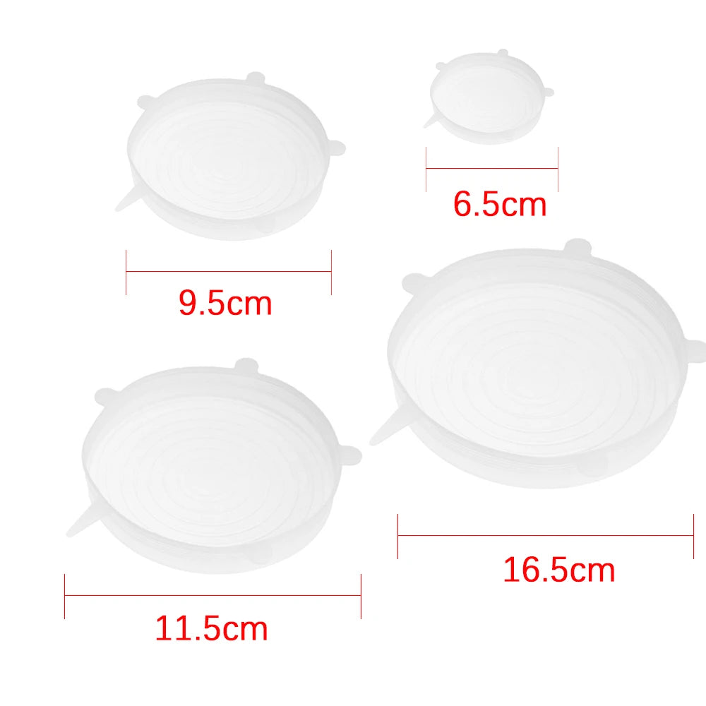 Universal Reusable Silicone Stretch Lids Food Wrap Silicone Cover for Cookware Bowl Pan Cooking Kitchen Accessories