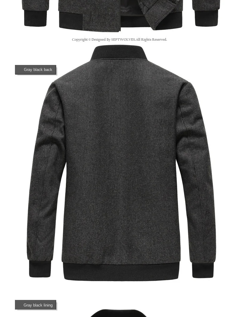 New Brand Casual Fashion Baseball Collar Autumn Winter Mens Coat 2025 Men Clothing Fashion Jacket Solid Classic Windbreaker