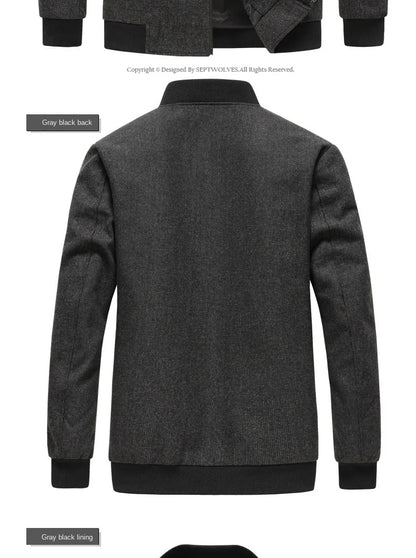 New Brand Casual Fashion Baseball Collar Autumn Winter Mens Coat 2025 Men Clothing Fashion Jacket Solid Classic Windbreaker