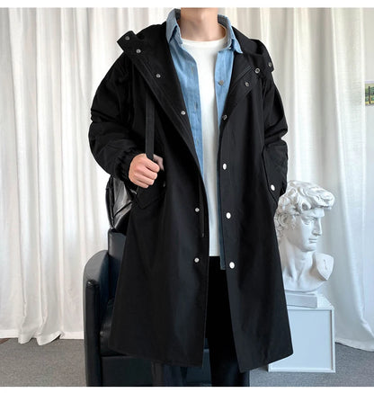 Men's Autumn New Hooded Jacket Korean Streetwear Oversize Coats Korean Streetwear Fashion Male Clothing Hip Hop Loose Jackets