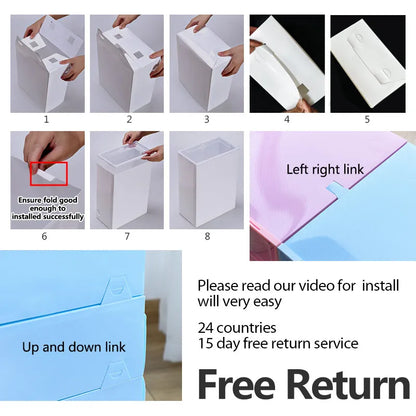 6pcs Transparent Shoe Box Thickened Dustproof Desktop Cosmetic Storage Box Stackable Combination Shoe Cabinet Shoe Organizers