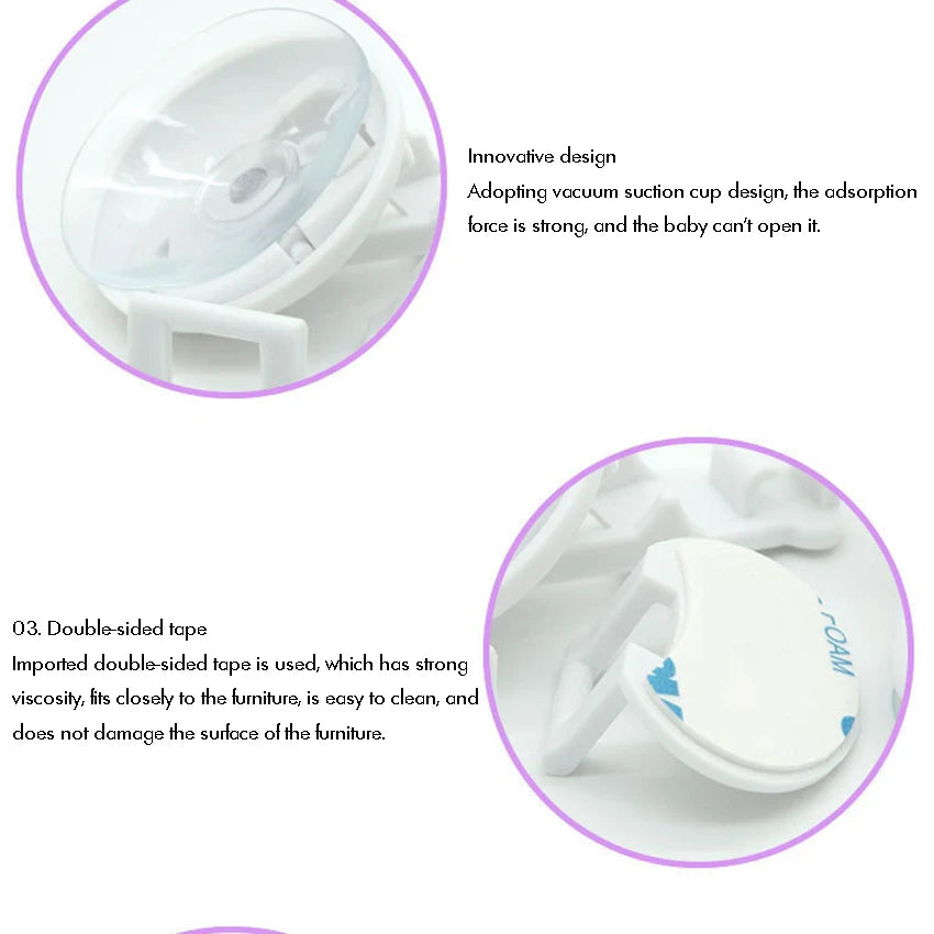 Sliding Door Lock Child Safety Baby Proof Sliding Window Lock with Strong Suction Cup for Glass Doors, Closets, Patio, Windows