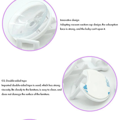 Sliding Door Lock Child Safety Baby Proof Sliding Window Lock with Strong Suction Cup for Glass Doors, Closets, Patio, Windows