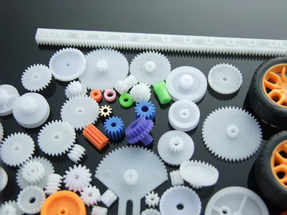 78Pcs/Set Model Gear Kit Motor Axles Tires Bushings Bevels Racks Wheels Accessories For DIY Toy Car Parts