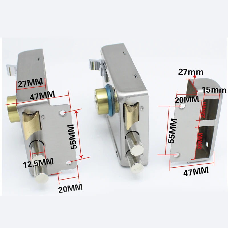 Door Lock Strong Deadbolt Home Security Universal Exterior Anti-theft Accessory Stainless Steel Multiple Insurance Smooth