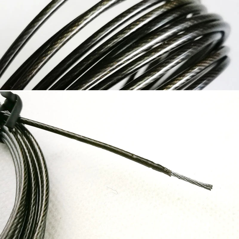 2Pcs 3m Replaceable 4mm Thick Wire Cable Speed Jump Ropes Accessorie Profession Jump Ropes Attachment Color Red Black Steel Wire