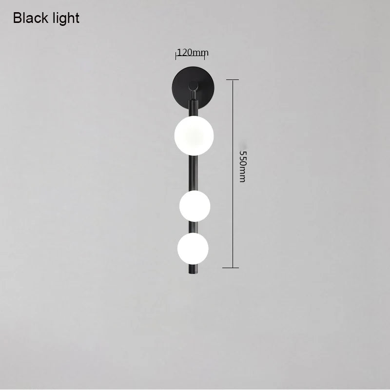 Modern ball wall lamp Decorative luxury wall light for Corridor TV Background Golden Black Mirror Vanity G9 bedside reading lamp