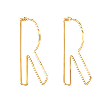 Personality Letter Ear ring Stainless Steel feminine Hyperbolic Earrings Girls Earrings Exquisite Gifts Women‘s Ear Jewelry 2021