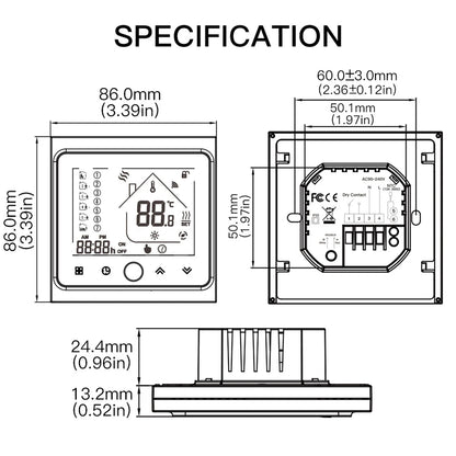 SDITERSTM Smart Thermostat for HVAC&Electric Heating,Valve/Boiler Control,Zigbee/Modbus/WiFi,Smart Home/Industrial Use 24V 220V