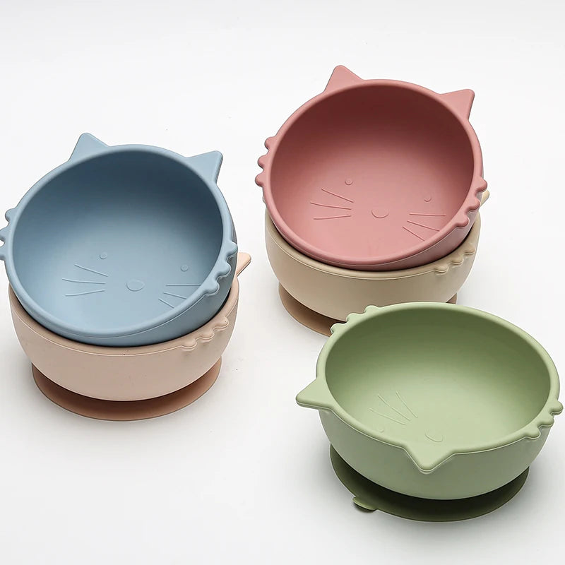 New Silicone Baby Feeding Bowl Tableware for Kids Waterproof Suction Bowl Feeding Bowl BPA Free Silicone Dishes for Baby Bowl