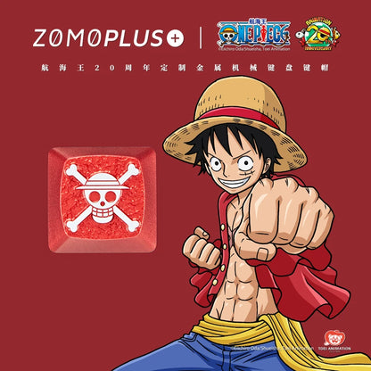 Zomoplus One Piece Metal Keycap Aluminum Artisan Keycap for Mechanical Keyboard Officially Licensed Anime Gaming Keycap