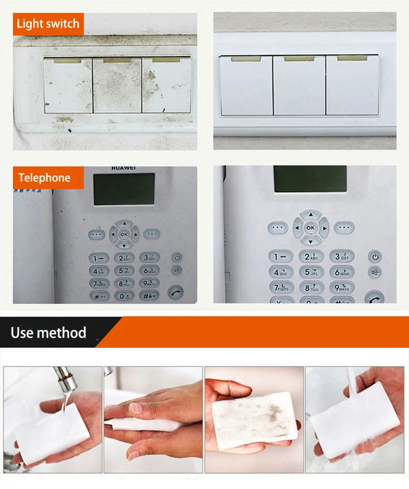 100/50Pcs/Lot Melamine Sponge 10X6X2cm Magic Sponge Eraser for Kitchen Office Bathroom Melamine Cleaner Cleaning Sponge