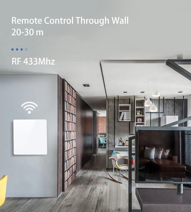 Smart Switch Light DIY Module Receiver 433 Mhz 86 Type Portable RF Wireless Relay Power Remote Control 220V  Wall Panel Buttons