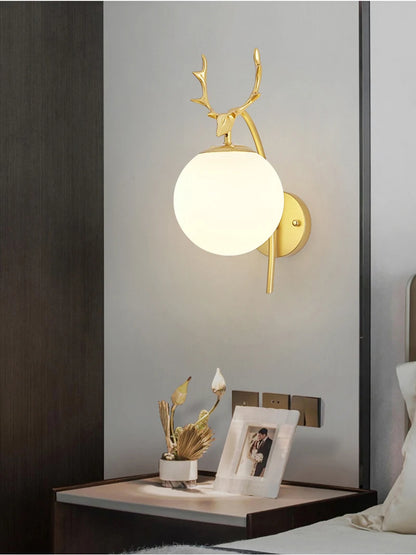 Decorative Modern Wall Lamp with Glass Shade Bedside Bedroom Loft Design Up Down Iron Led Wall Lights Gold for Home Mirror E27