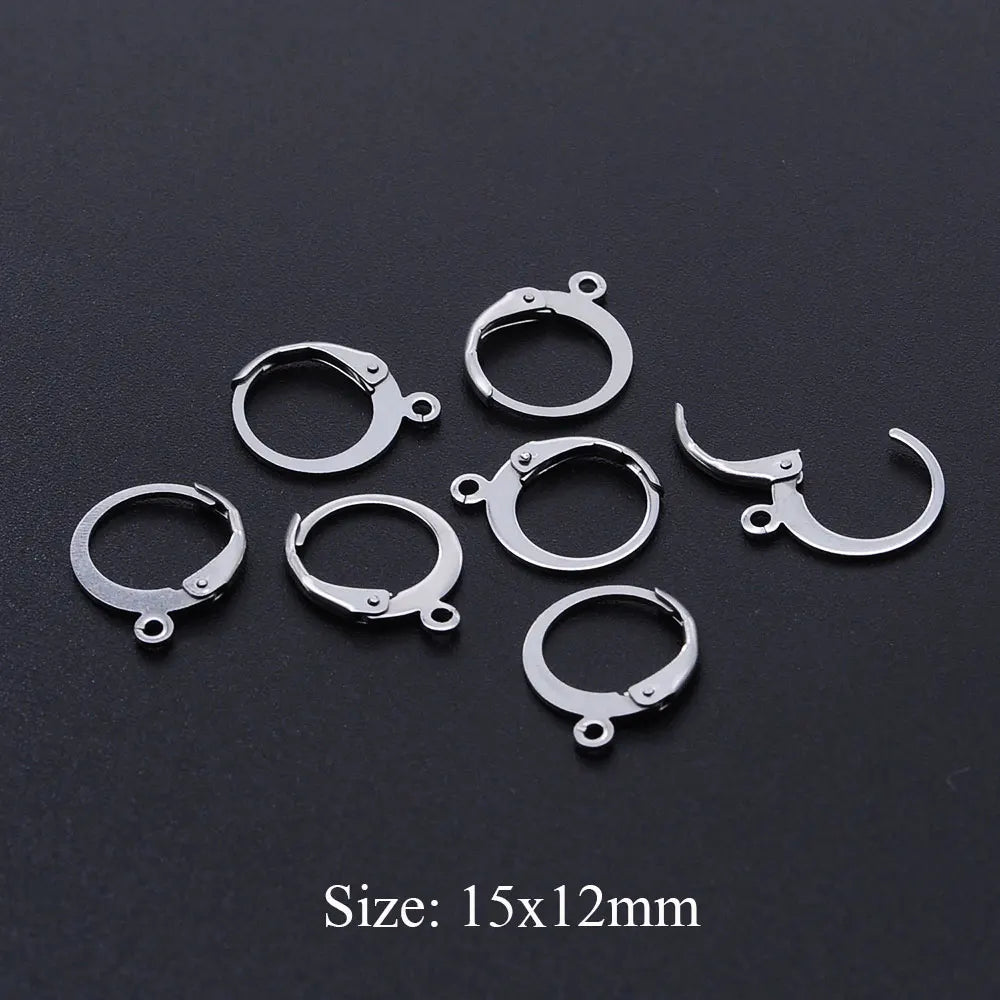10pcs/Lot 316 Stainless Steel     Ear ring French D Buckle Ear Hook Wholesale Never Tarnish