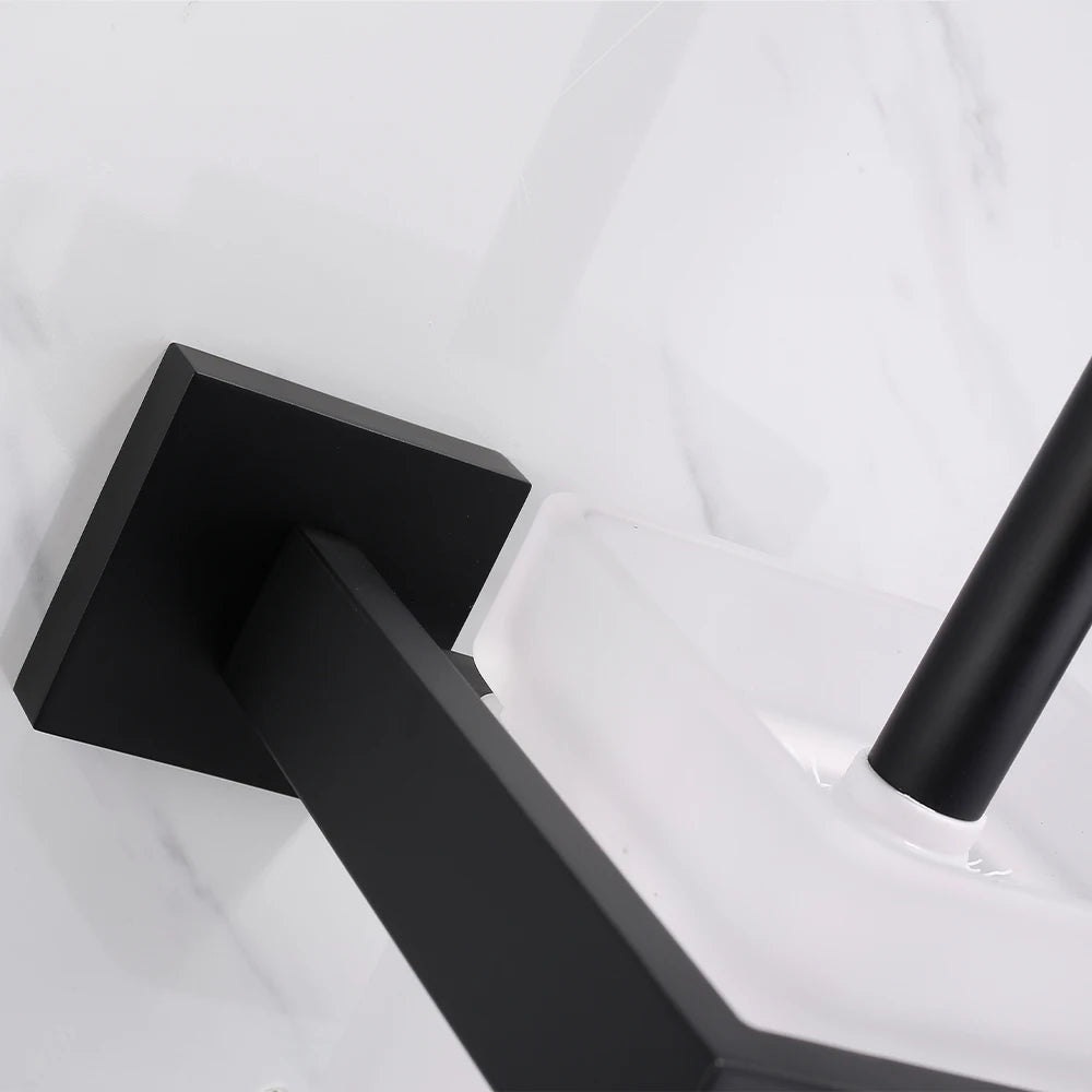 Black Stainless Steel Square Wall-mounted Bathroom Accessories Toilet Brush