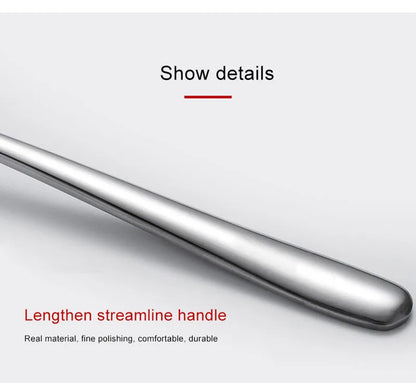 Korean Stainless Steel Thickening Spoon Creative Long Handle Hotel Hot Pot Spoon  Soup Ladle Home Kitchen Essential Tools h2