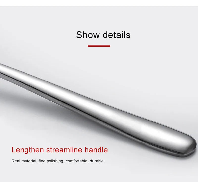 Korean Stainless Steel Thickening Spoon Creative Long Handle Hotel Hot Pot Spoon  Soup Ladle Home Kitchen Essential Tools h2