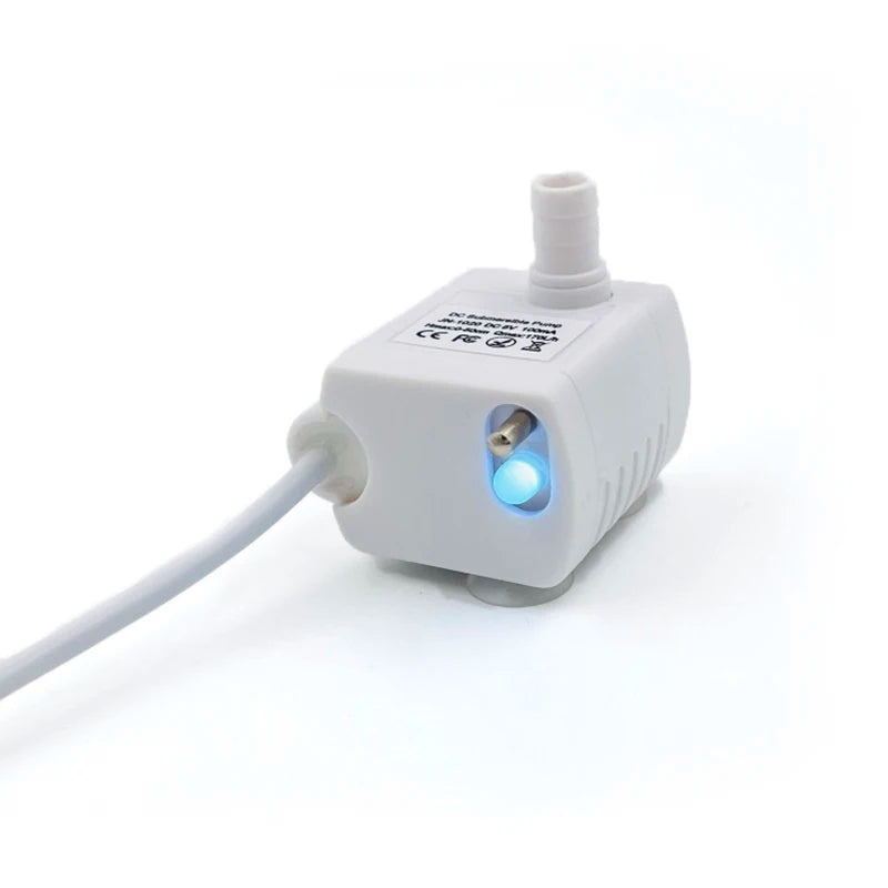 Water Pump LED Light For Cats Fountain Dogs Pet Dispenser  Submersible Fish Tank Blue Light Auto Feeder Replacement Accessories