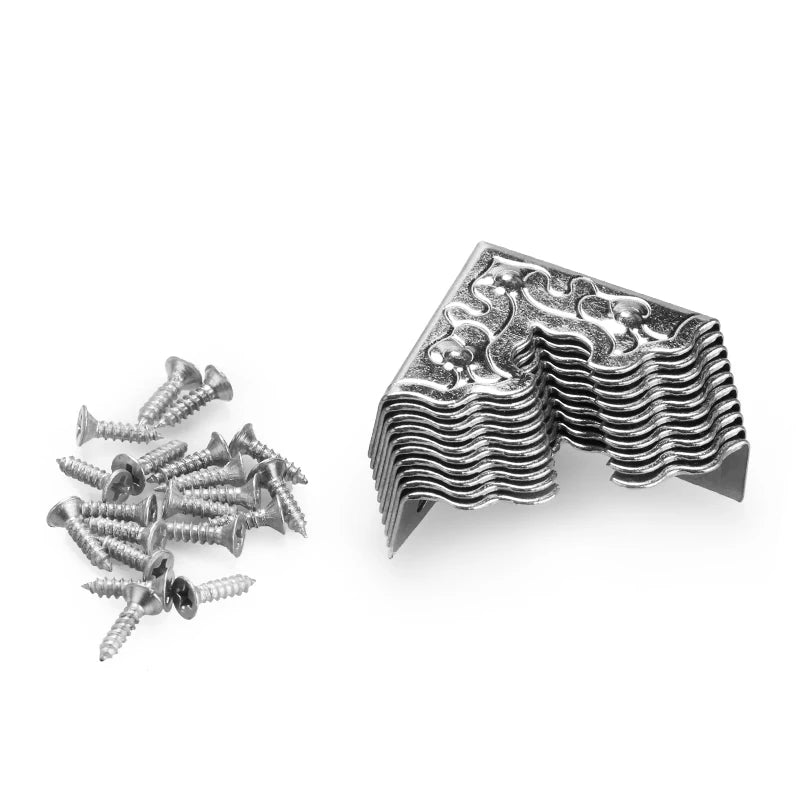 10Pcs 25mm Antique Furniture Metal Crafts Jewelry Box Corner Foot Wooden Case Corner Protector Decorative Corner