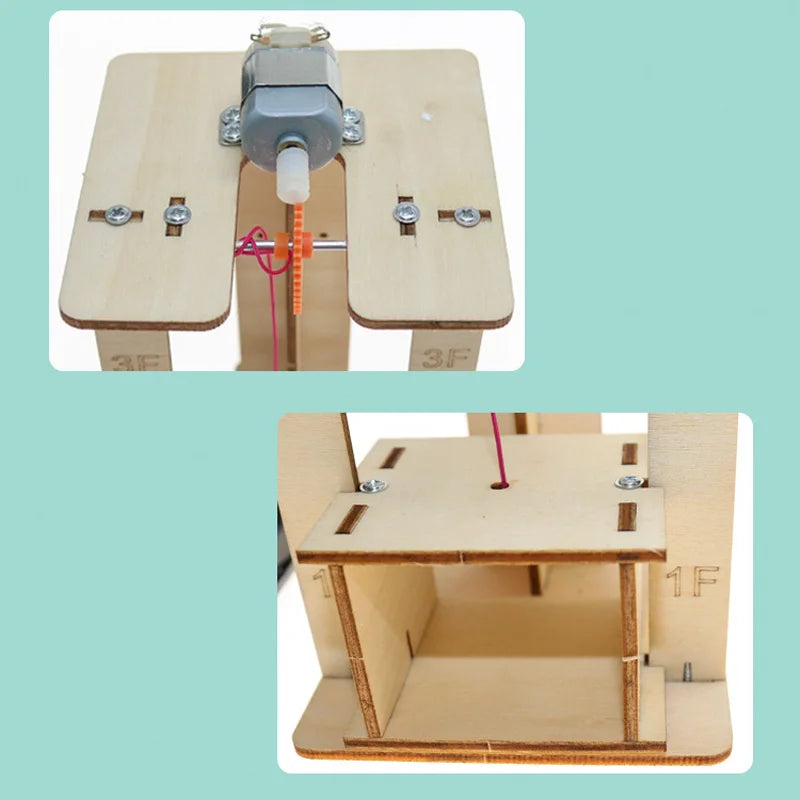 DIY Electric Remote Control Lift Elevator Wooden Model Kit Science School Projects Experiment Science Toys For Kids Education