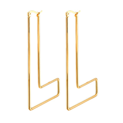 Personality Letter Ear ring Stainless Steel feminine Hyperbolic Earrings Girls Earrings Exquisite Gifts Women‘s Ear Jewelry 2021