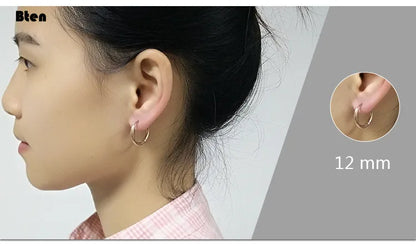Hoop Earrings Women Gold /Rose Gold/Black Color Round Circle Earring Ear Ring Clip Earrings aretes Mujer