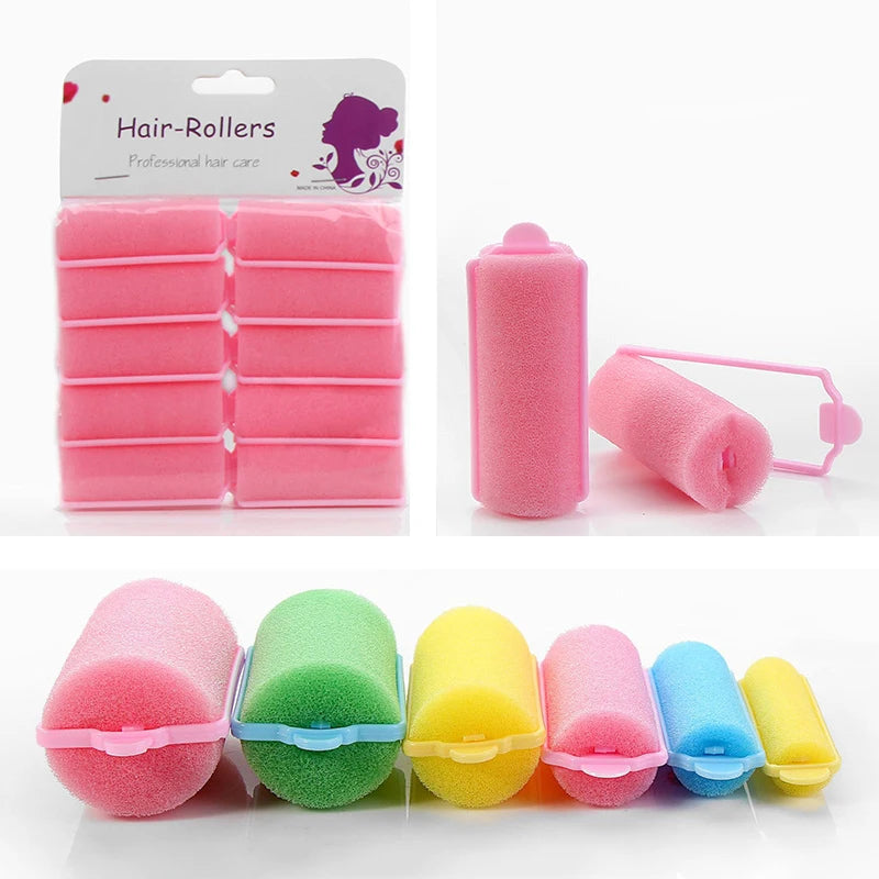 2 Packs 20mm Sponge Hair Rollers Foam Curlers with Buckle Soft Pillar Locking Closure Curling Cute Roller Wave Formers Hair 1544