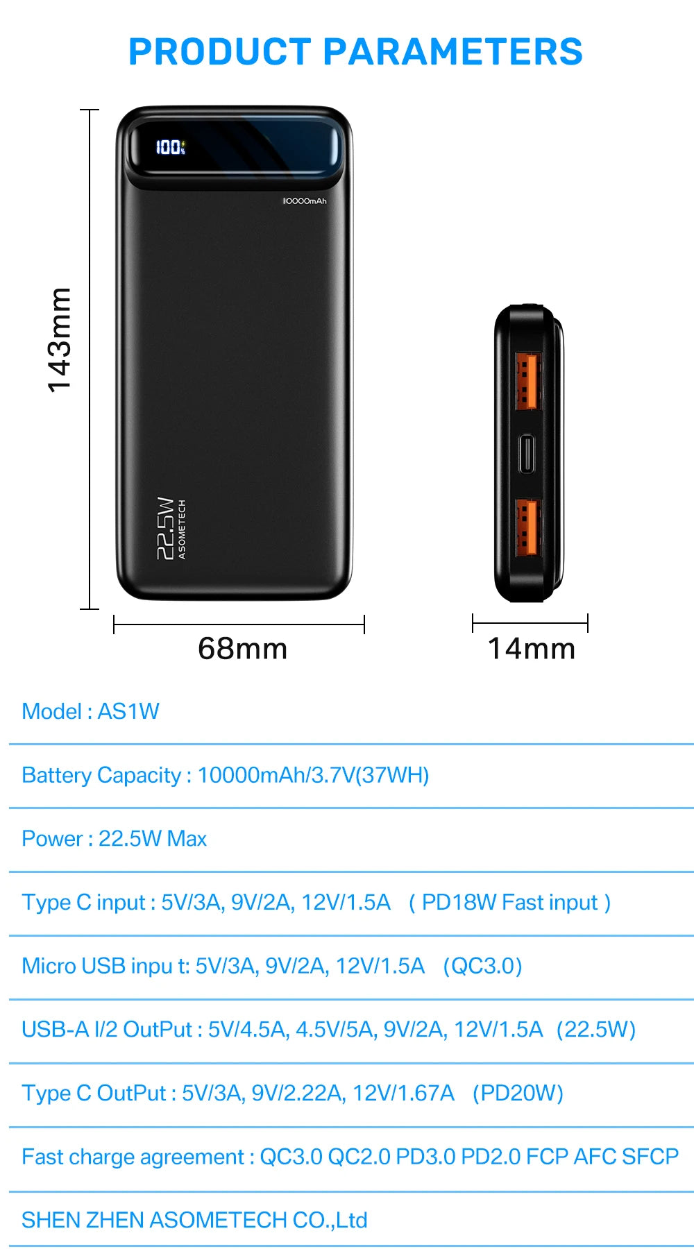 Power Bank 20000mAh 22.5W SCP Portable Charger Powerbank 10000 mAh External Battery PD 20W Fast Charging For iPhone 13 Xiaomi mi