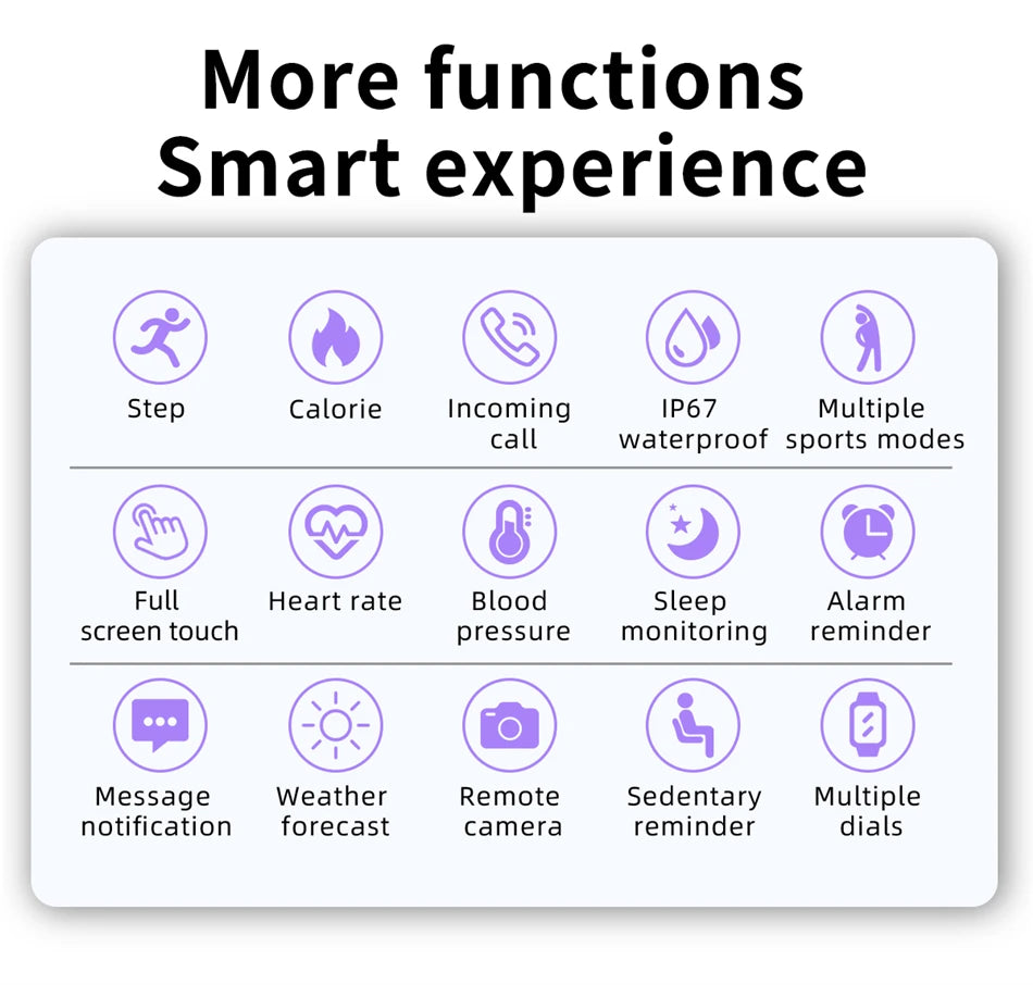 2025 Smartwatch Full Touch Screen Watches Sport Fitness Tracker IP68 Waterproof Bluetooth Call Smart Watch for Xiaomi Man Woman