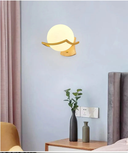Decorative Modern Wall Lamp with Glass Shade Bedside Bedroom Loft Design Up Down Iron Led Wall Lights Gold for Home Mirror E27