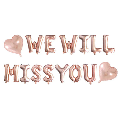 16inch We Will Miss You Balloon Banner Farewell Party Supplies Going Away Party Retirement Party Office Work Party Decoration