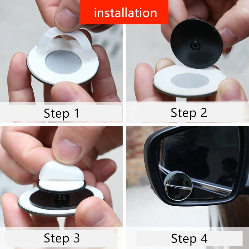 1/2PCS HD 360 Degree Wide Angle Adjustable Car Rear View Convex Mirror Auto Rearview Back Mirror Vehicle Blind Spot Rimless