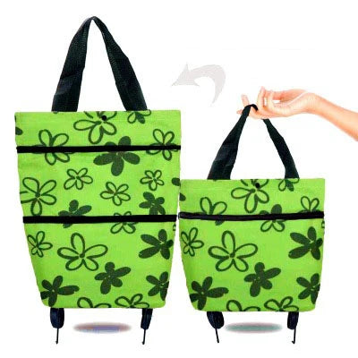 Portable Folding Reusable Shopping Bags Small Pull Cart Buy Shopping Trolley Bag With Wheels Fruit Vegetables Bag Food Organizer