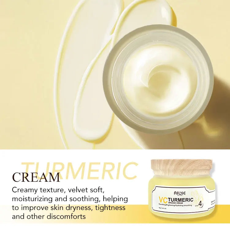 AILKE Turmeric Renew Skin Care Sets Vitamin C Women Facial Organic Anti Acne Whitening Hydrating Firming Korean Face Products