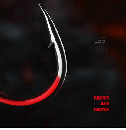 Fishing Overturned Hook 45 Degree Inclined Hole Through Traditional Barbed Hooks Red Worm Jig Head Lot 10 Pieces Sale