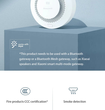 Xiaomi Smoke Detector Honeywell Sensor Fire Alarm Audible&Visual Alarm Work With Bluetooth-compatible Gateway Smart Remote APP
