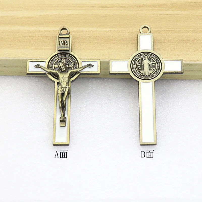 Catholic Church Of Christ Jesus Church Icon Saint Benedict Cross Necklace Car Bag Keychain Jewelry Pendant