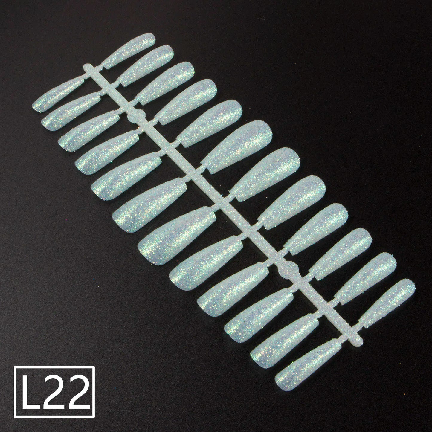 1 Set Glitter False Nail Tips Full Cover Ballerina Fake Nail Tips Press on Nail Tips Coffin