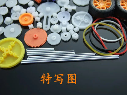 78Pcs/Set Model Gear Kit Motor Axles Tires Bushings Bevels Racks Wheels Accessories For DIY Toy Car Parts