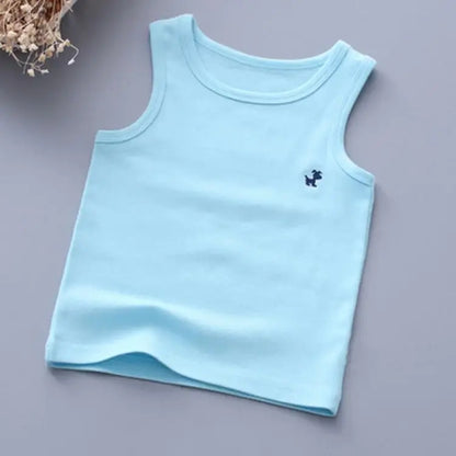 Fashion Children T-shirts for Girls Candy Color Baby Boys Graphic Tee Cotton Vest Tops Kids Summer Clothes Sleeveless T-Shirt