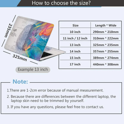 DIY Laptop Film Left and Right Brain Cover Laptop Sticker Laptop Skin 12/13/14/15/17-inch Art Decal Laptop Decoration