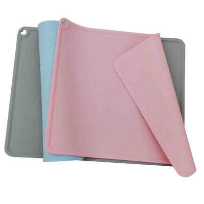 Silicone Pet Food Mat, Waterproof Non - slip Pet Mat for Cat and Dog, Easy Clean, Pet Bowl Drinking Water Pad, Feeding Mat