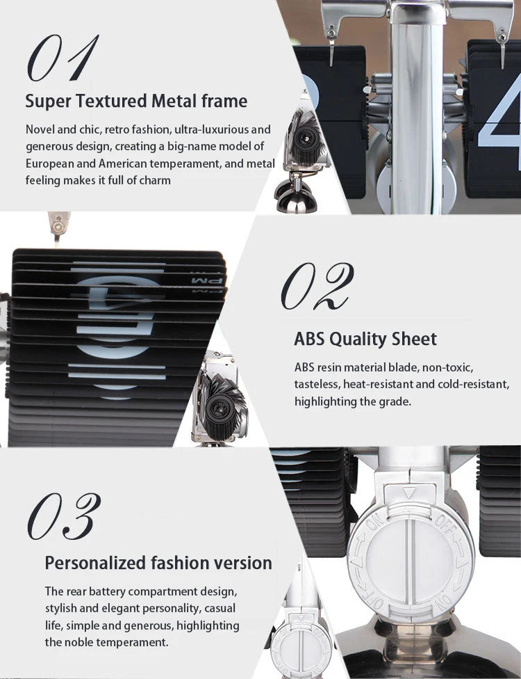 A Flipping Clock with Page Turning Automatically for Modern Home Decoration Full of Sense of Technology Retro Table Clock