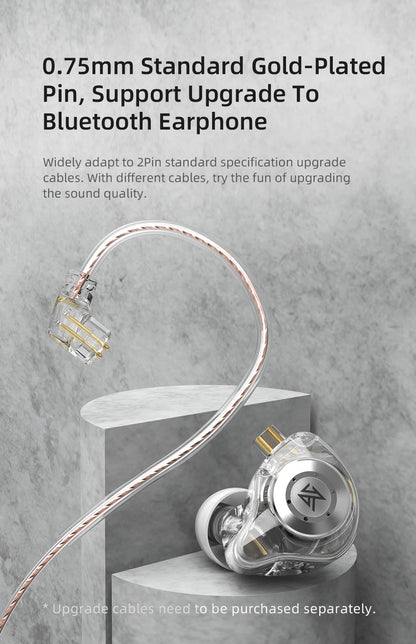 KZ edx pro Headset Dynamics in the Ear Monitor Hifi Wired Headset Bass Stereo Game Music Headset Noise Cancellation Headset