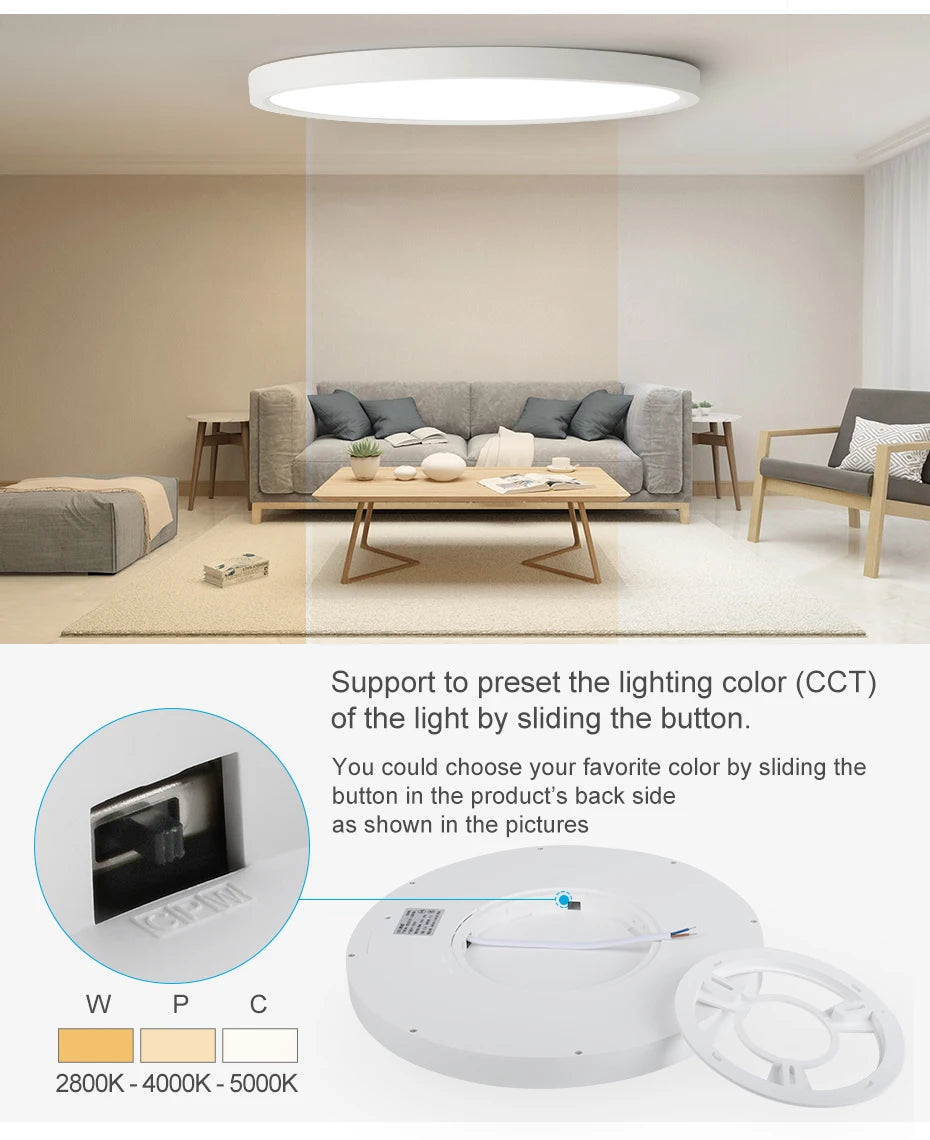 Modern LED Ceiling Light Wood Grain Golden One Light with 3 Colors Home Lighing Kitchen Bedroom Bathroom Surface Ceiling Lamp