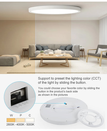 Modern LED Ceiling Light Wood Grain Golden One Light with 3 Colors Home Lighing Kitchen Bedroom Bathroom Surface Ceiling Lamp